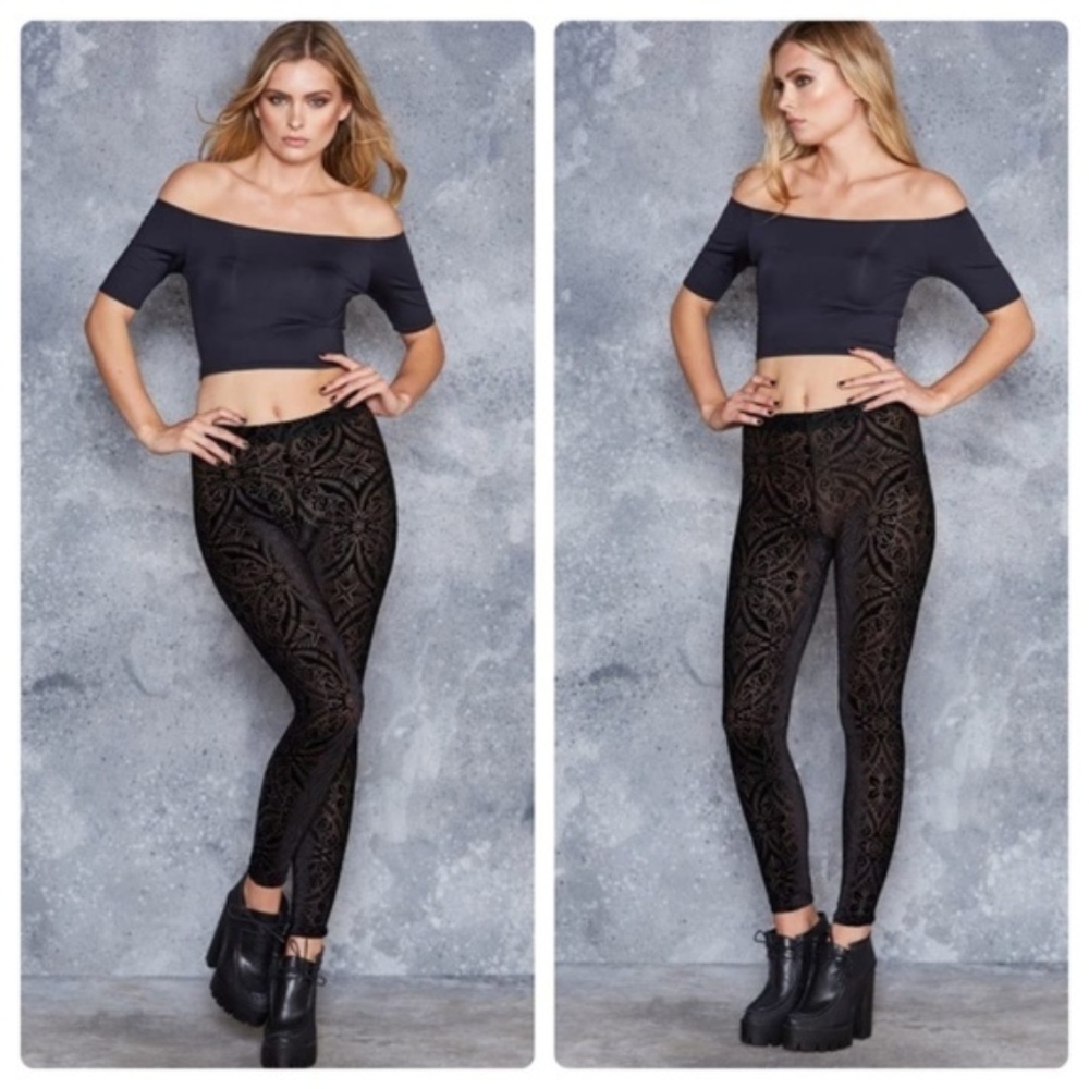 BlackMilk Velvet Burnout Leggings